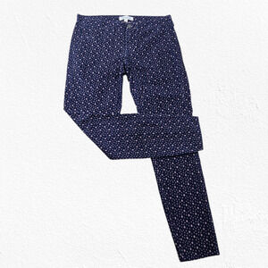 Madewell Navy Blue Polka Dot Skinny Pants Slim Fit Ankle Trousers Size 26